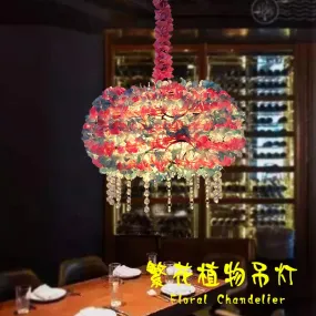 Plant Chandelier Net Red Music Western Restaurant Coffee Bar Hot Pot Shop Lighting Creative Cherry Blossom Pendant Light
