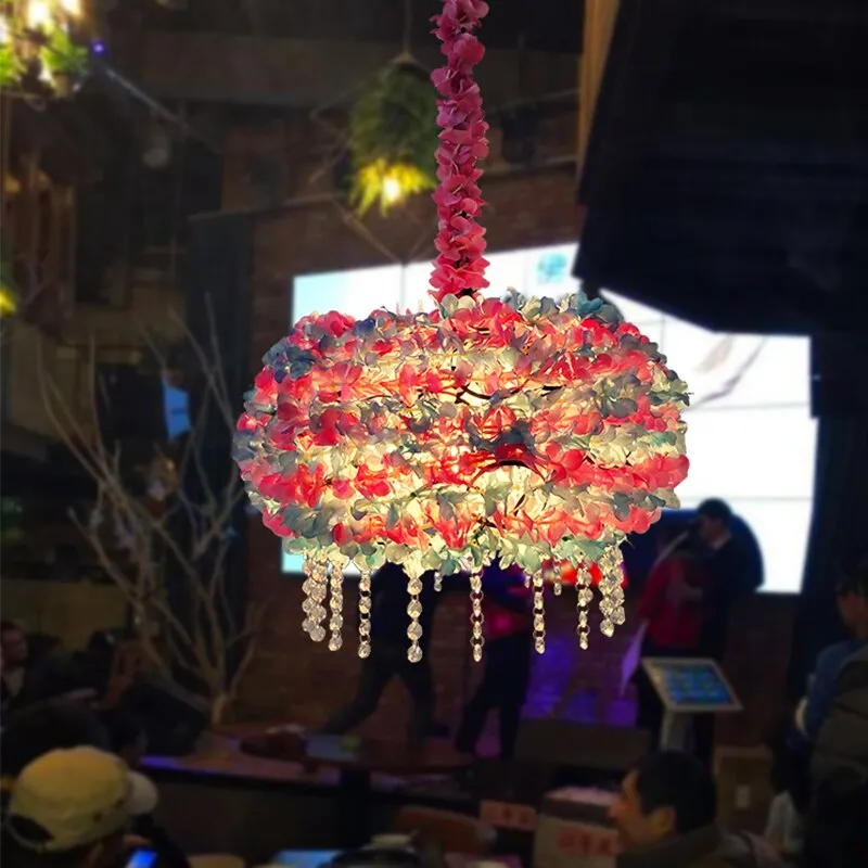 Plant Chandelier Net Red Music Western Restaurant Coffee Bar Hot Pot Shop Lighting Creative Cherry Blossom Pendant Light