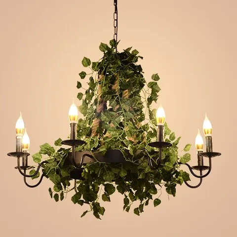 Plants Pendant Light Creative Music Restaurant Milk Tea Shop Bar Hot Pot Shop Cherry Blossom Simulation Green Plants Chandelier