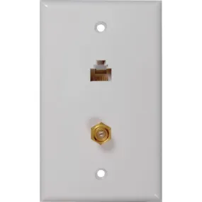 RCA TPH557R CAT-5E/6 F & Coaxial Connector Wall Plate