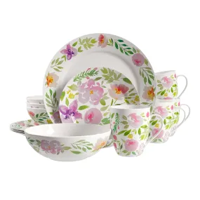 Safdie & Co. Dinnerset 16PC Pink Watercolour
