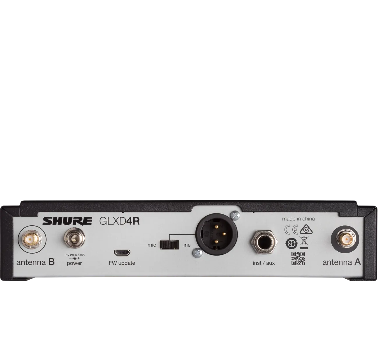 Optimized Shure GLXD4R Rack Mount Receiver for Enhanced GLX-D Advanced Digital Wireless Systems