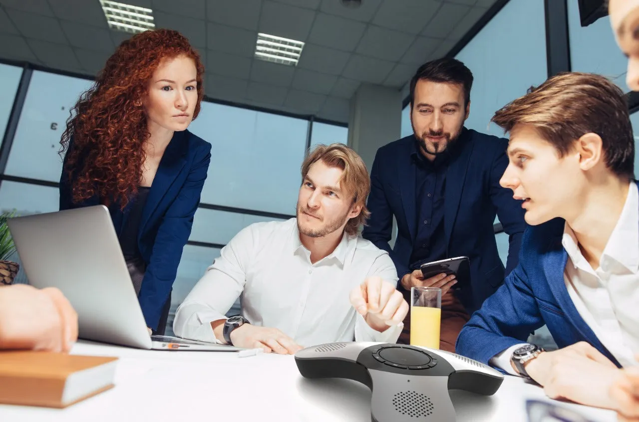 Skywin Wireless Conference Call Speaker and Microphone - Wireless Conference Phone Conference Speaker Connects Wireless to Your Mobile Phone or PC