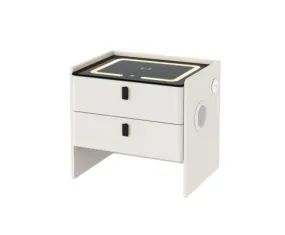 Smart Bedside Table Wireless Charging - BESS White