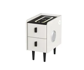 Smart Bedside Table with Wireless Charging - AIDA White
