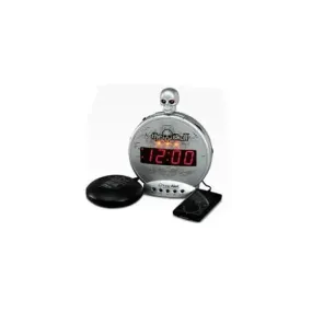 SONIC ALERT SKULL BOOM BED SHAKER  ALARM CLOCK SBS550BC