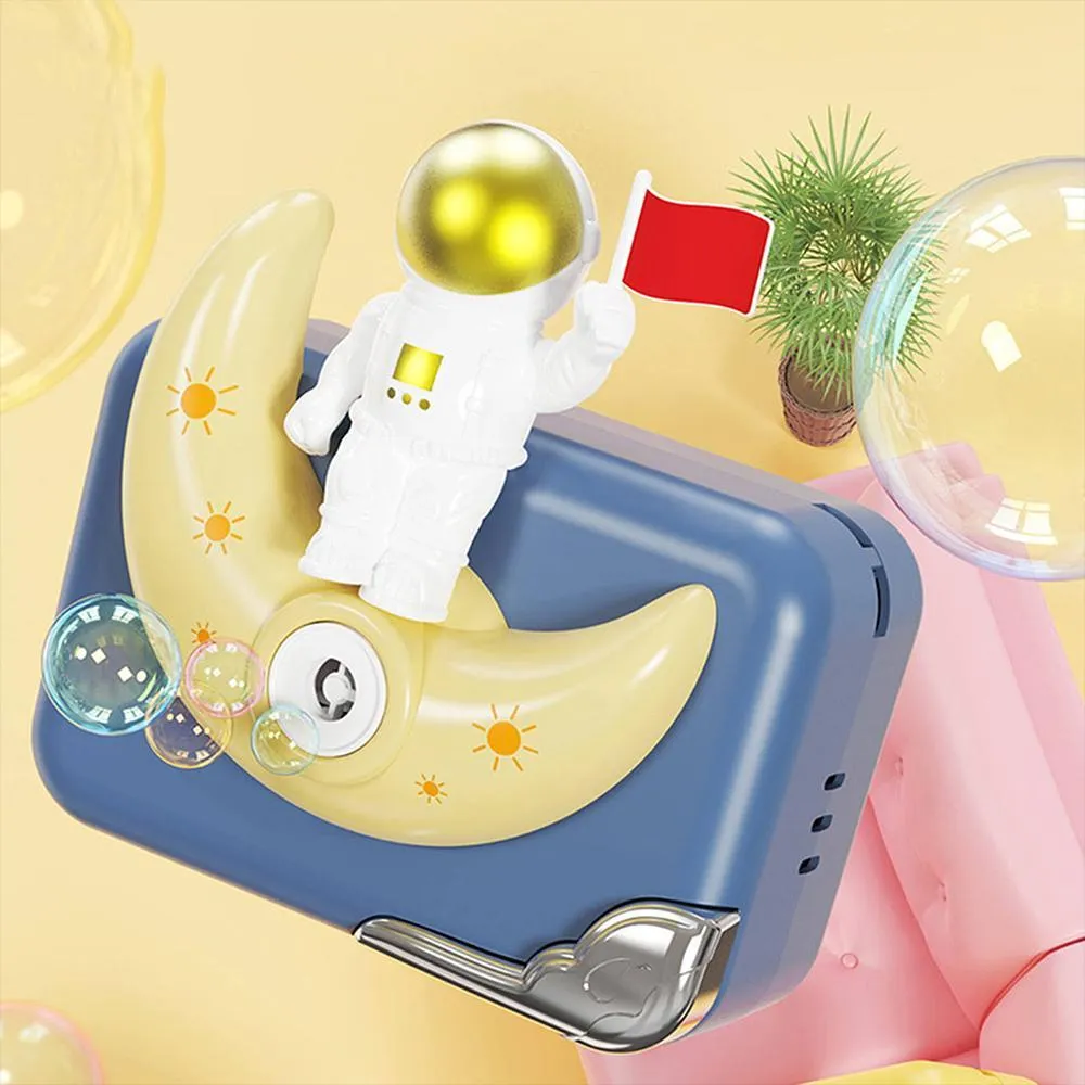 Space Bubble Blowing Children's Camera - Electric Music and Lights Toy for Kids 3 