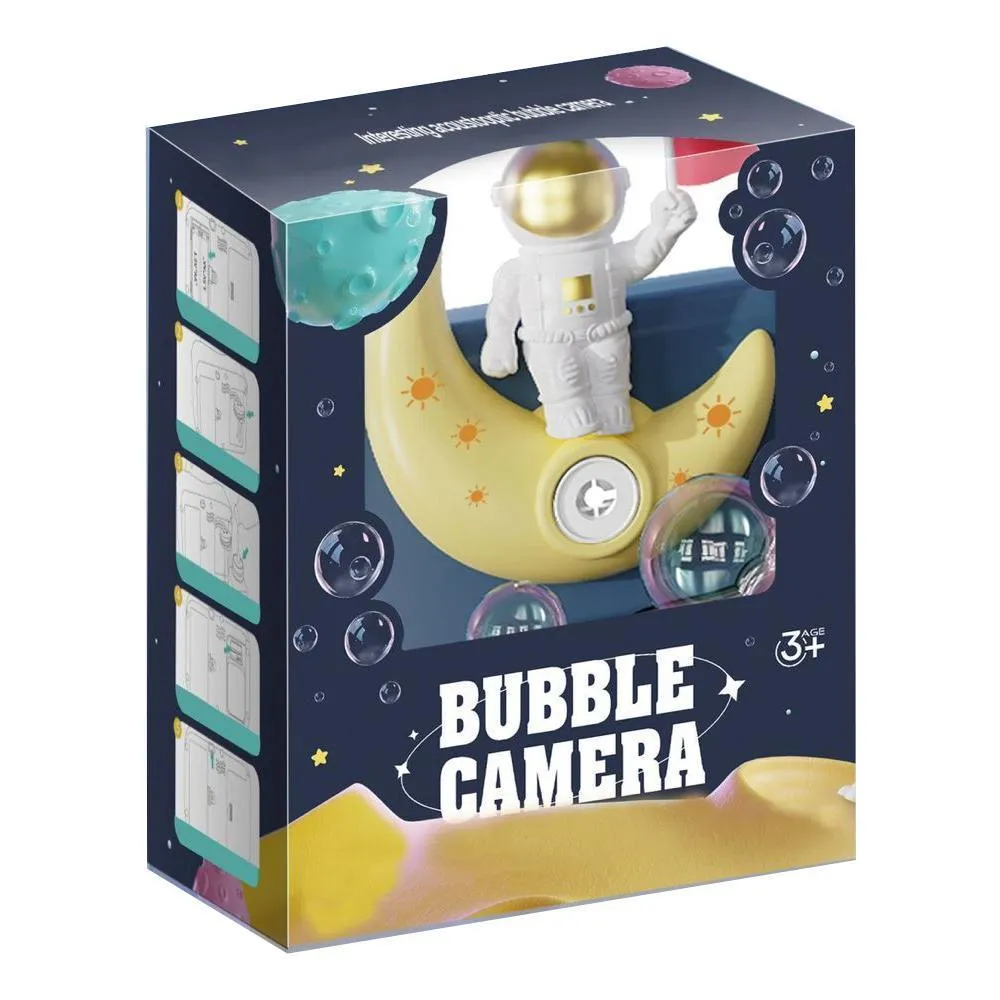 Space Bubble Blowing Children's Camera - Electric Music and Lights Toy for Kids 3 