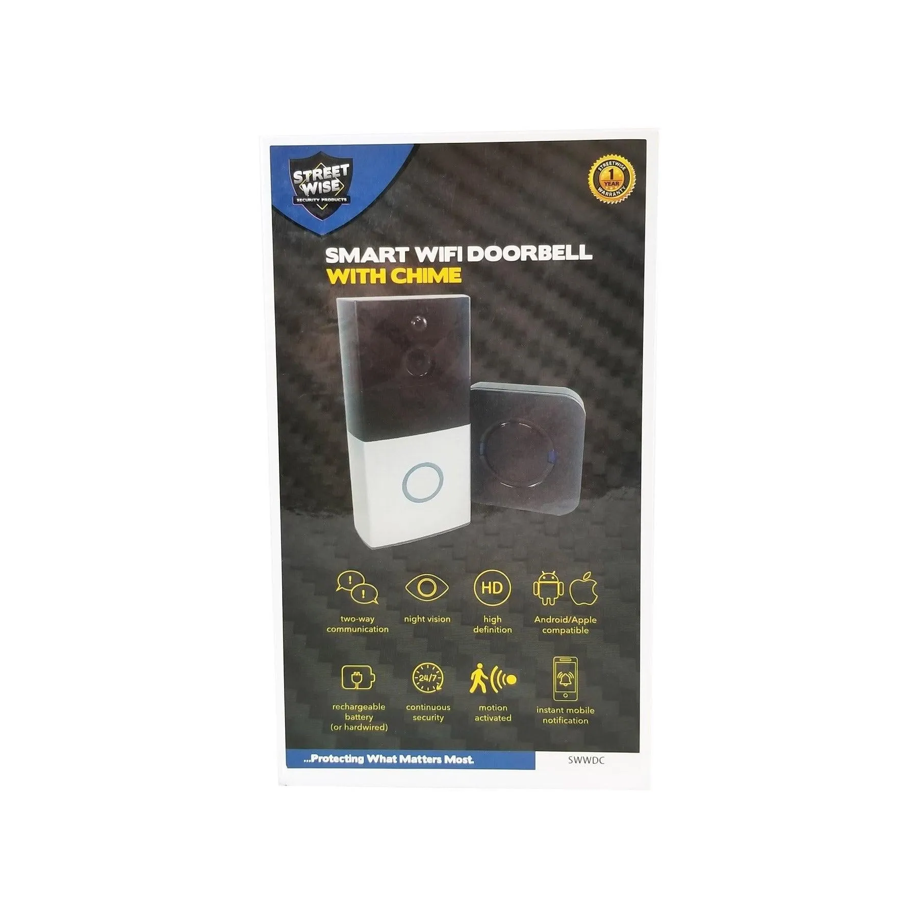Streetwise Smart WiFi Doorbell with Chime