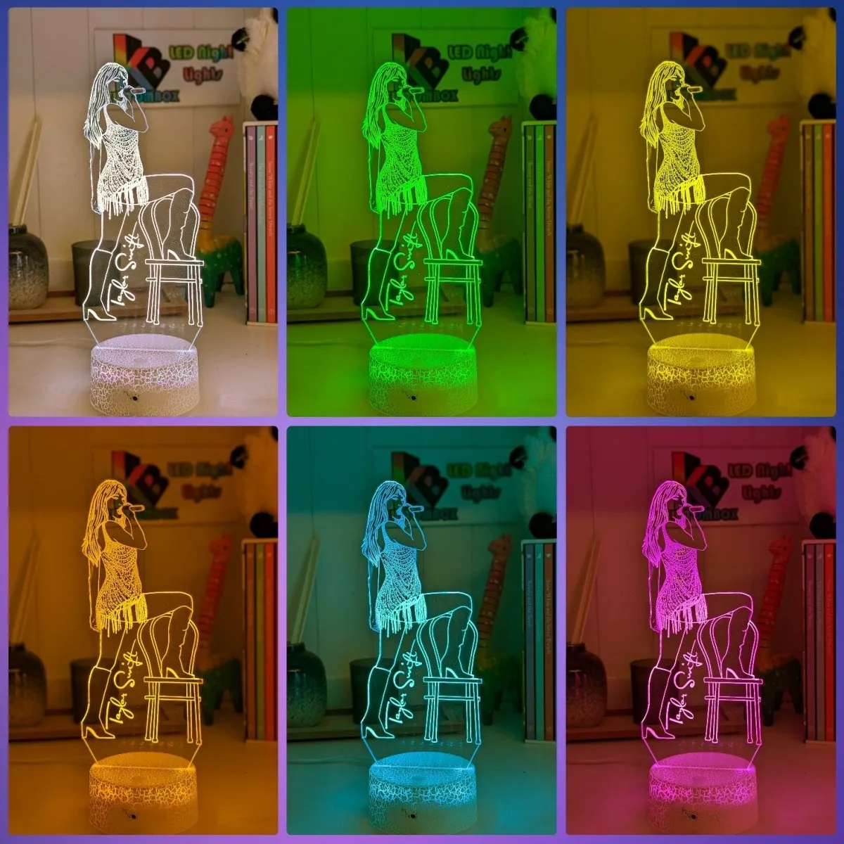 Taylor Swift Era Tour Fan Swiftee 3D LED Night Light Room Lamp