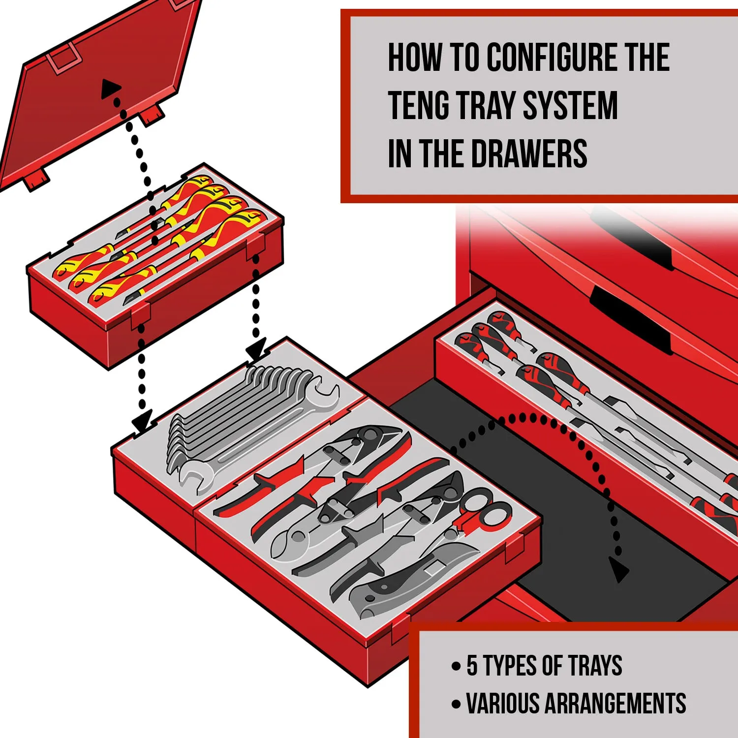 Teng Tools 8 Piece LED Torch, Pick Up Tool, Magnifying Glass & Inspection Mirror Tool Set - TTTM08