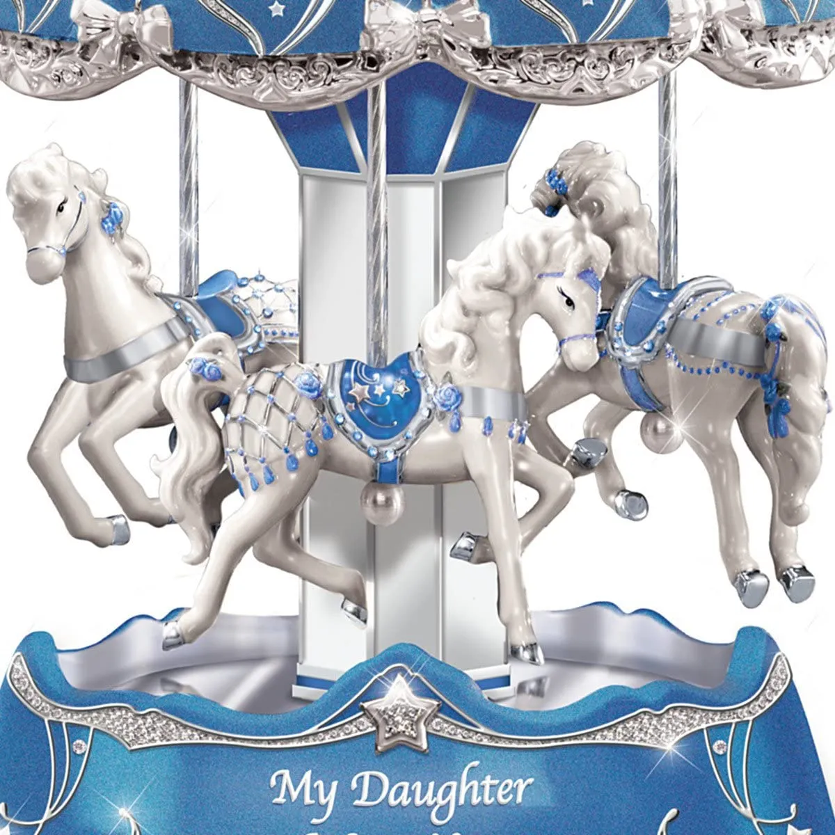 The Bradford Exchange Carousel Music Box for Daughter with Lights and Rotation 8"-Inches