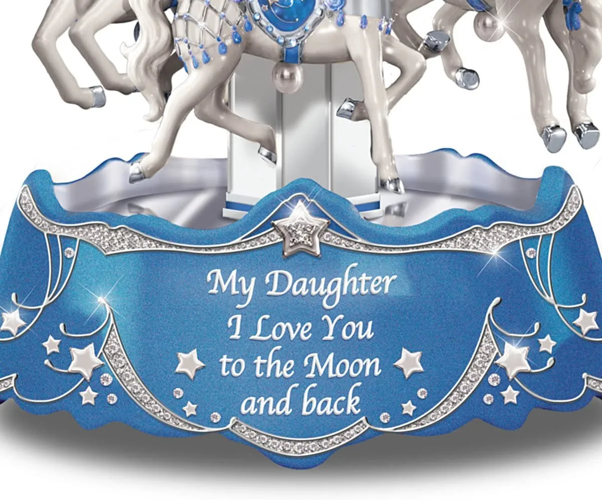 The Bradford Exchange Carousel Music Box for Daughter with Lights and Rotation 8"-Inches