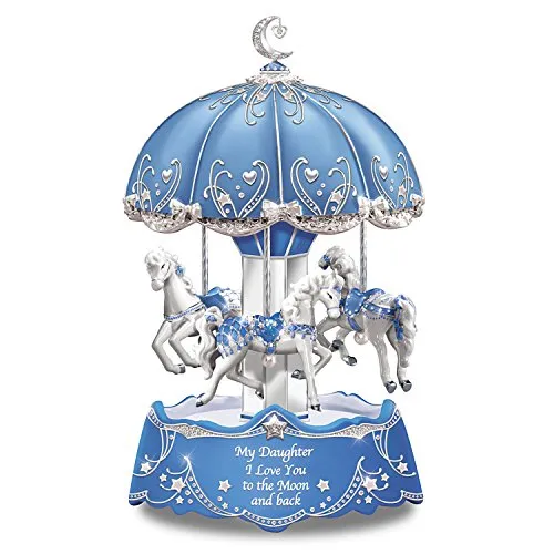 The Bradford Exchange Carousel Music Box for Daughter with Lights and Rotation 8"-Inches