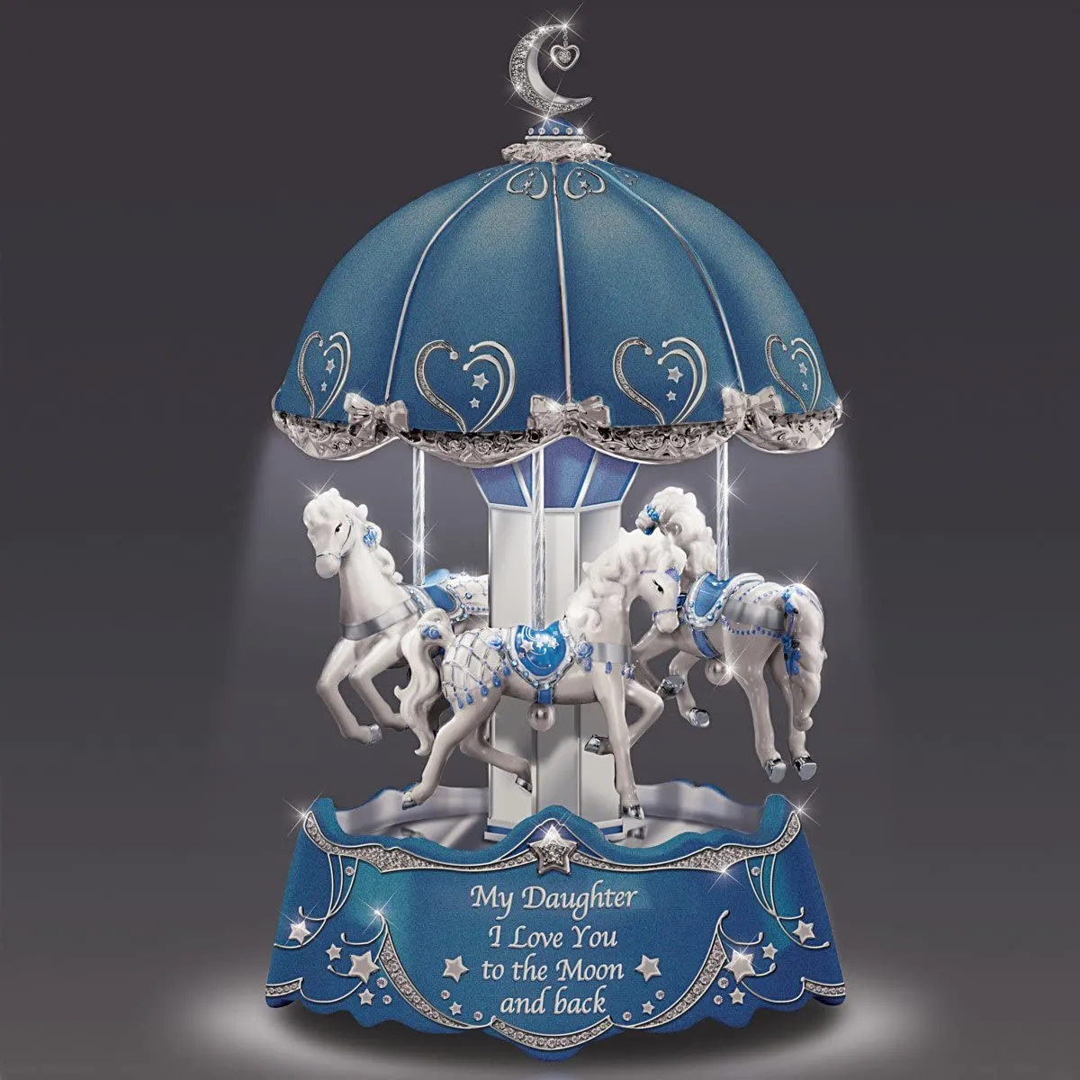The Bradford Exchange Carousel Music Box for Daughter with Lights and Rotation 8"-Inches