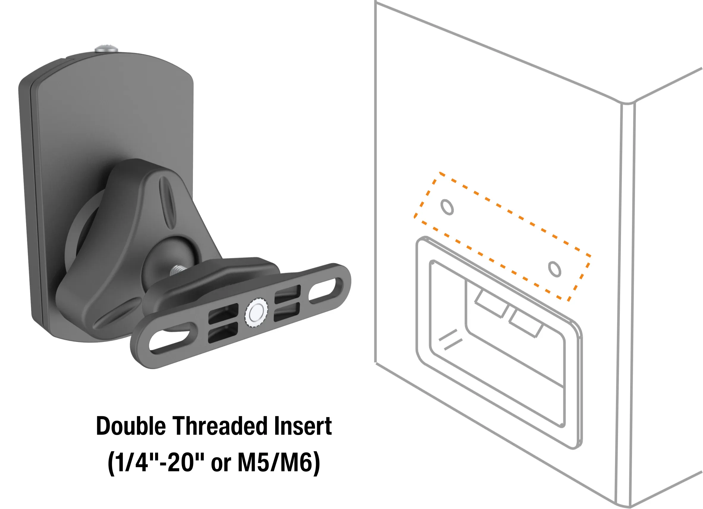 Universal Swivel Wall Speaker Mounts (One Pair) for Speakers up to 22lb (10kg)