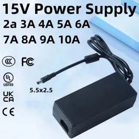 US Plug Universal Power Adapter ACDC Adapte 15V2A 15v 3A 4A 5A 6A 7A 8A 9A 10A Switch Power Supply Adaptor Current Source Converter Main