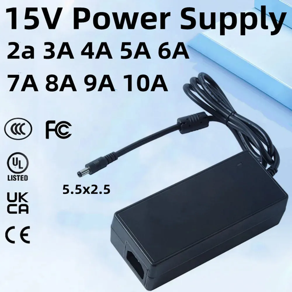 US Plug Universal Power Adapter ACDC Adapte 15V2A 15v 3A 4A 5A 6A 7A 8A 9A 10A Switch Power Supply Adaptor Current Source Converter Main