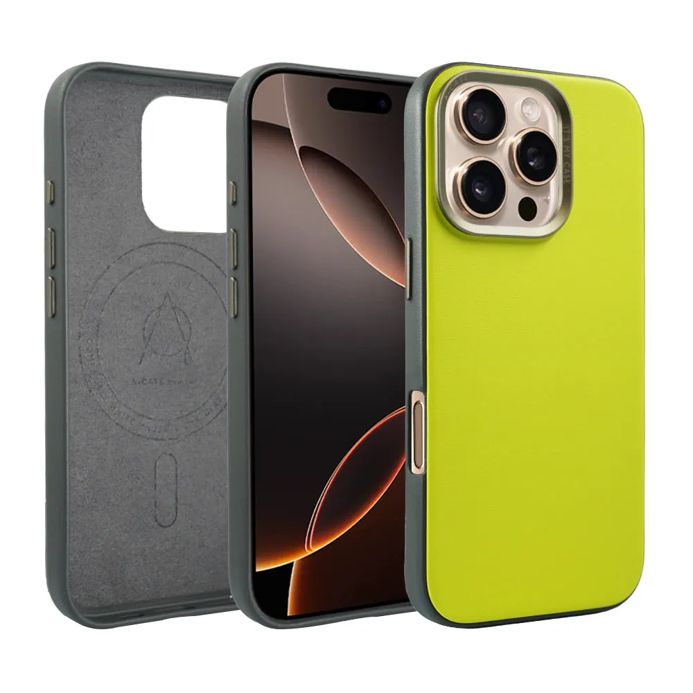 Vegan Leather Case For iPhone 16 Series - Black