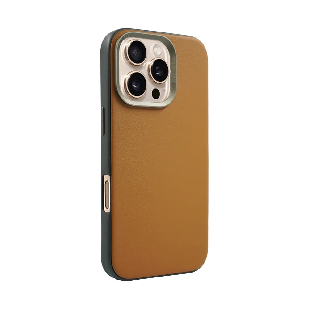 Vegan Leather Case For iPhone 16 Series - Black
