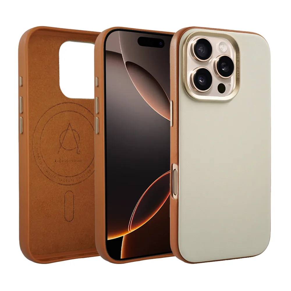 Vegan Leather Case For iPhone 16 Series - Black