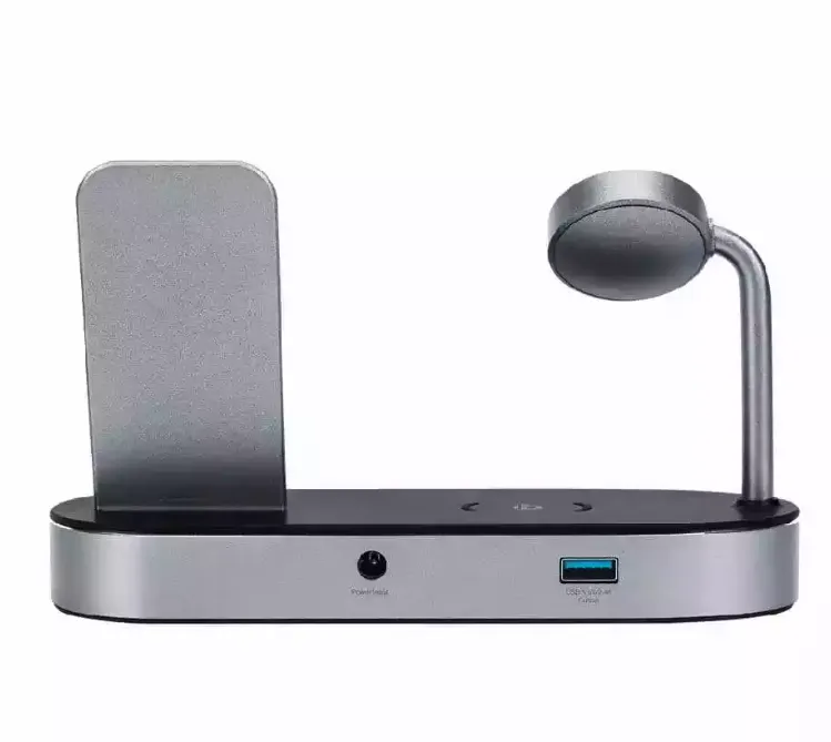 VERBATIM 4-in-1 Apple Watch & Smartphone Wireless Charging Dock - Grey