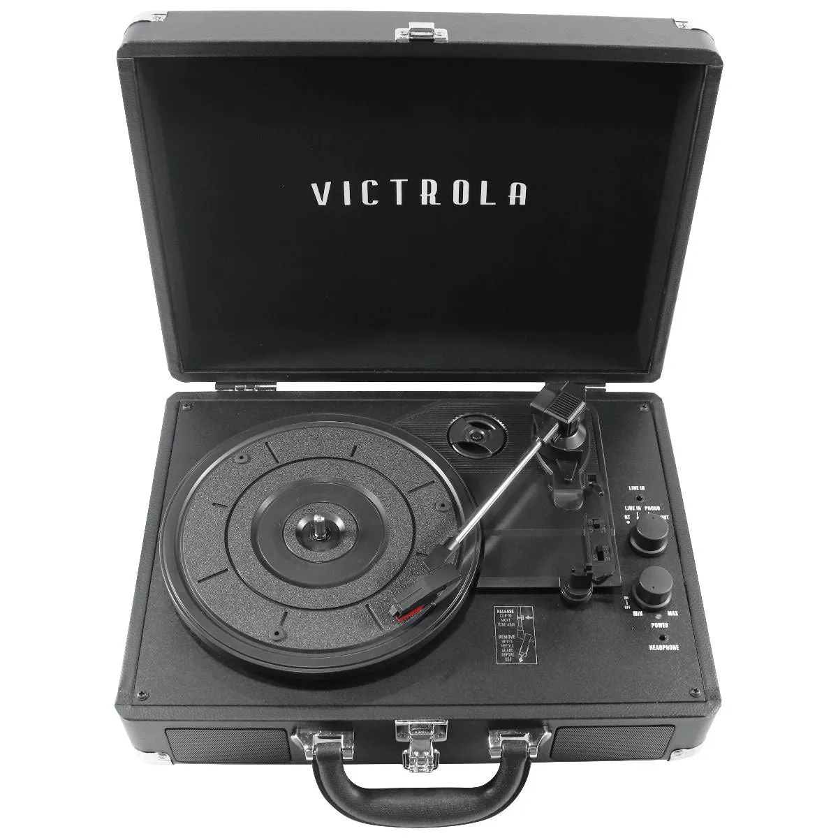 Victrola 3-Speed Suitcase Record Player with Bluetooth Streaming - Black