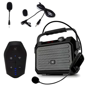 WinBridge H5 Plus Portable PA System With Wireless Headset And Lapel Lavalier Microphone Transmitter