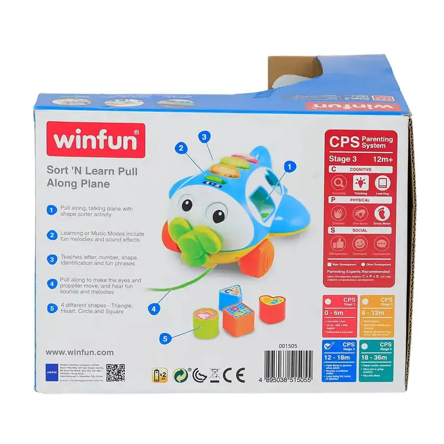 Winfun Sort ÕN Learn Pull Along Plane