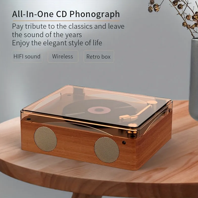 Wireless CD Player with Speakers - Compact Portable Desktop Music System with Multi-Format Support, Remote Control, and Built-in Speaker