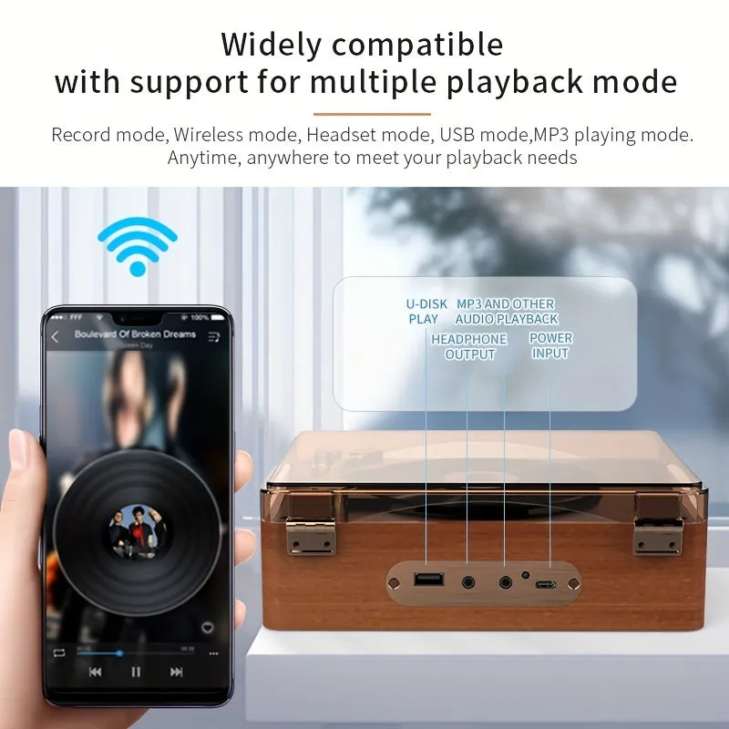 Wireless CD Player with Speakers - Compact Portable Desktop Music System with Multi-Format Support, Remote Control, and Built-in Speaker