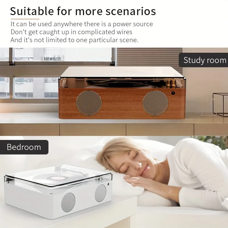 Wireless CD Player with Speakers - Compact Portable Desktop Music System with Multi-Format Support, Remote Control, and Built-in Speaker