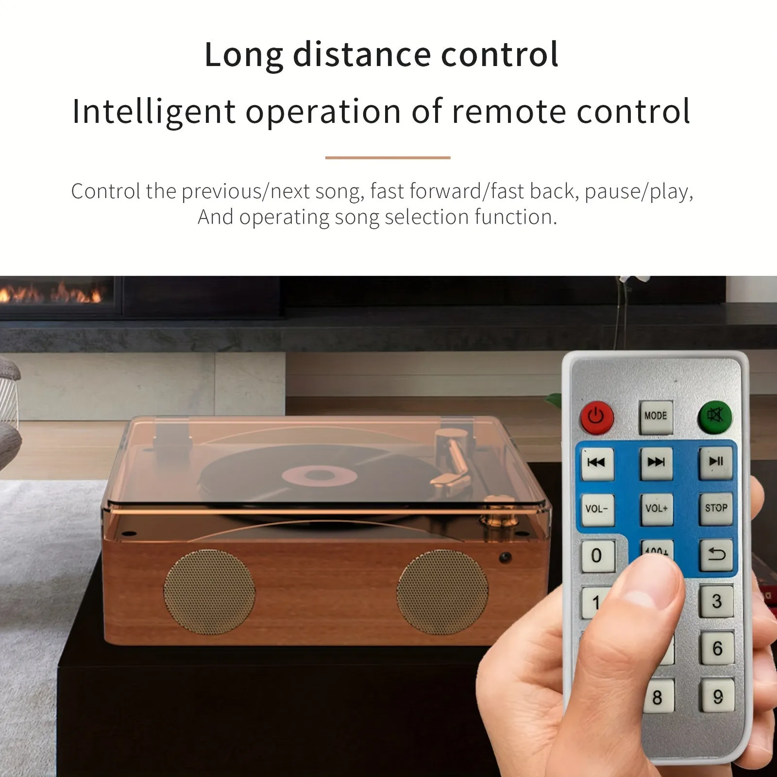 Wireless CD Player with Speakers - Compact Portable Desktop Music System with Multi-Format Support, Remote Control, and Built-in Speaker