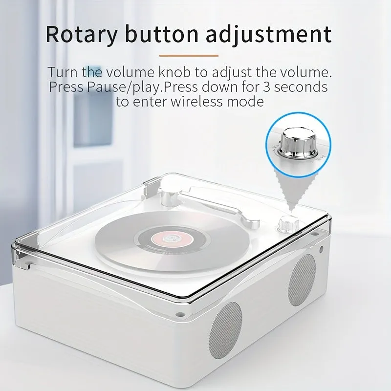 Wireless CD Player with Speakers - Compact Portable Desktop Music System with Multi-Format Support, Remote Control, and Built-in Speaker