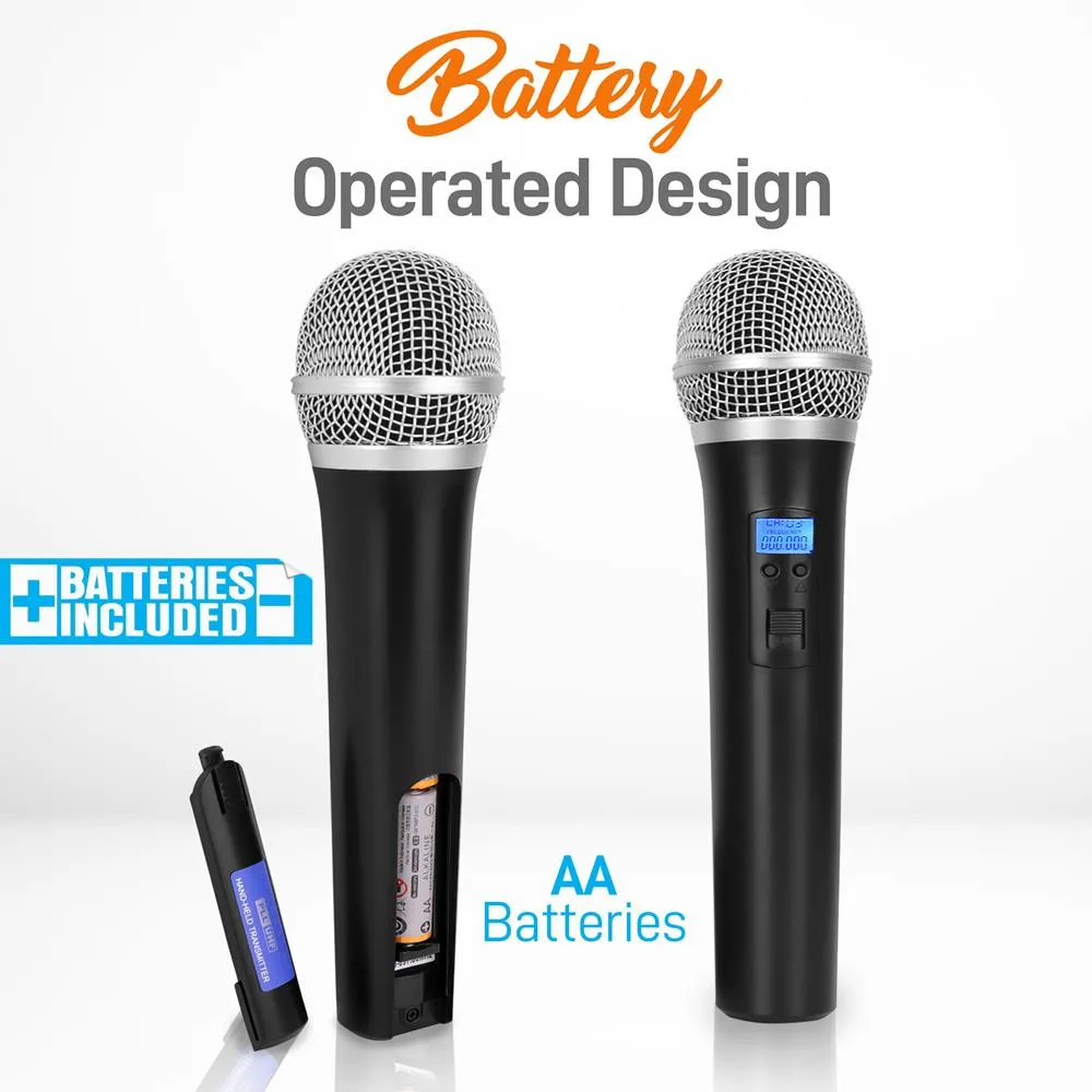 Wireless Microphone System, Uhf Quad Channel, Rack Mountable, Includes (4) Handheld Microphones