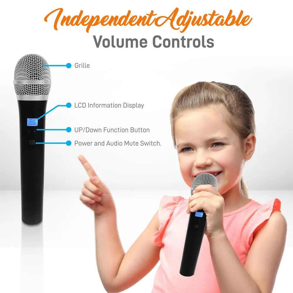 Wireless Microphone System, Uhf Quad Channel, Rack Mountable, Includes (4) Handheld Microphones