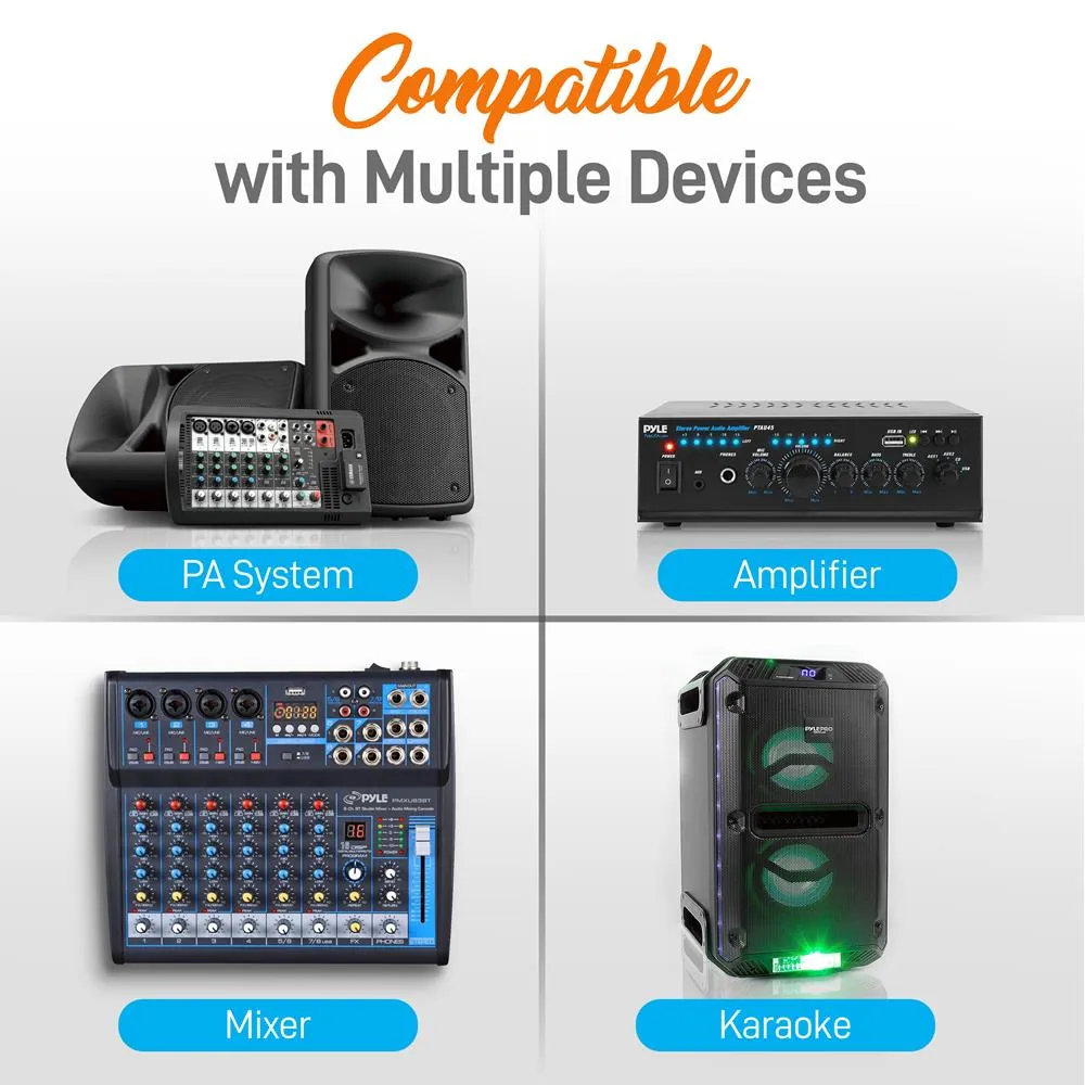 Wireless Microphone System, Uhf Quad Channel, Rack Mountable, Includes (4) Handheld Microphones