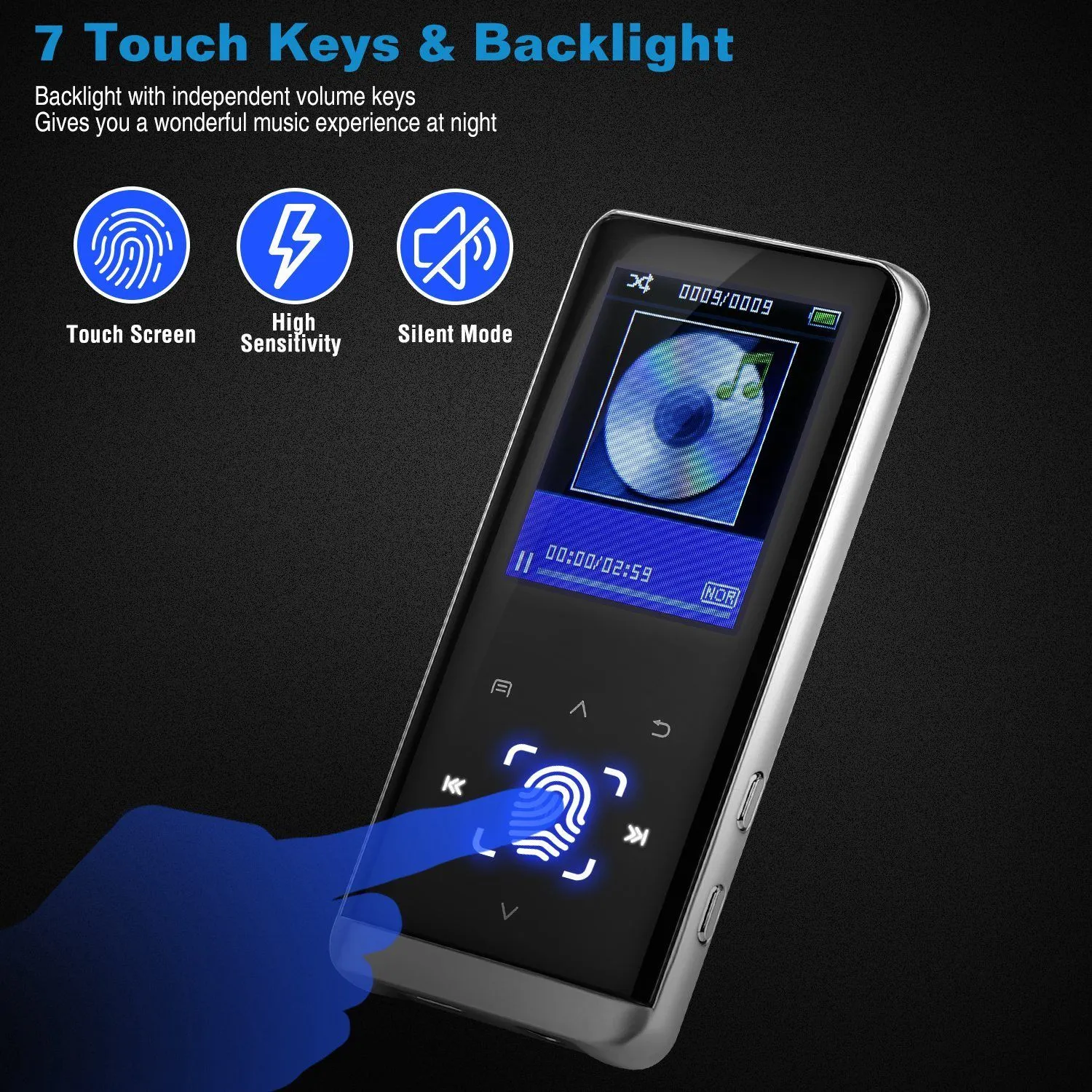 Wireless MP3 Player with Voice Recorder 32G Digital Music HiFi