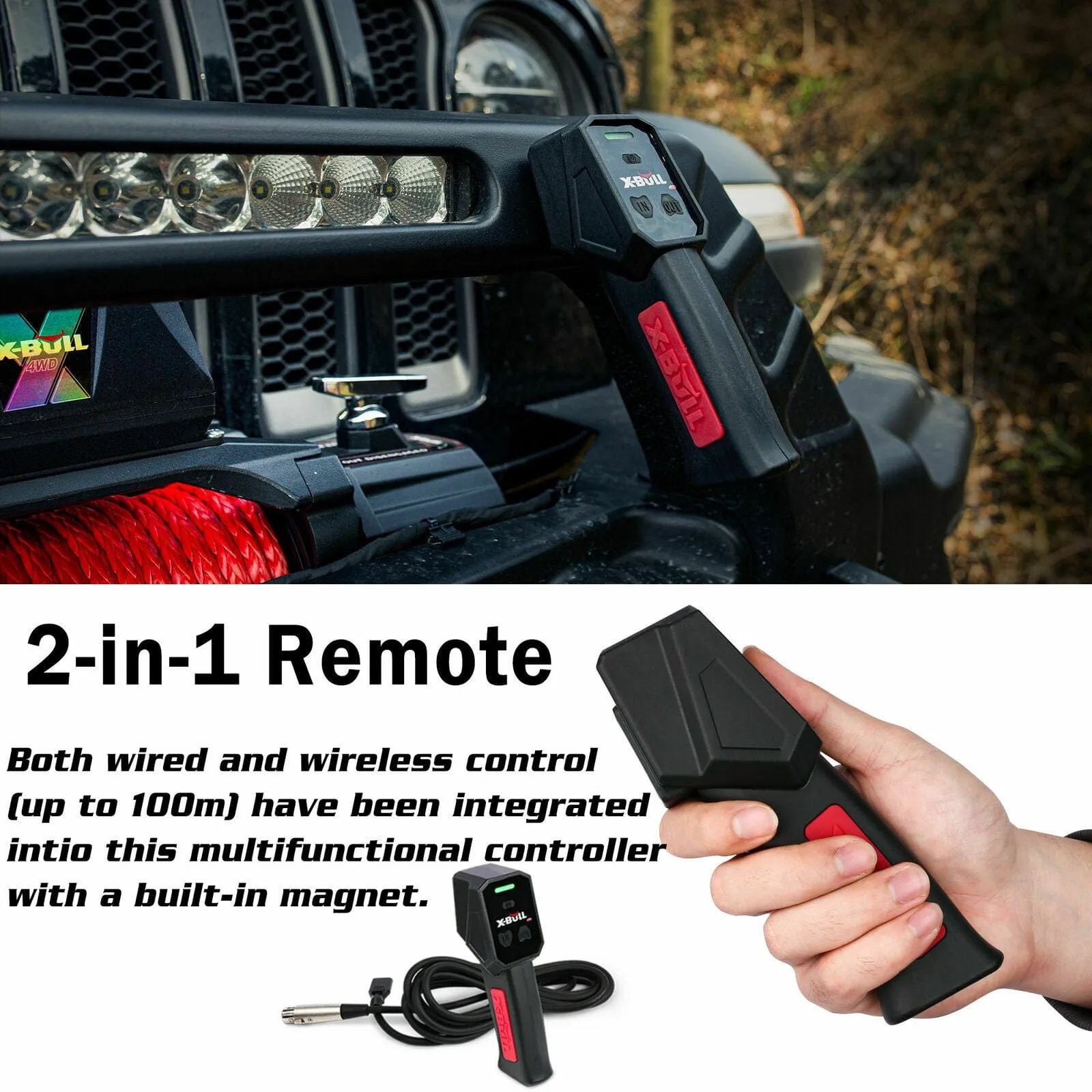 X-BULL 4X4 Electric Winch 12V Synthetic Rope Wireless 14500LB Remote 4X4 4WD Boat