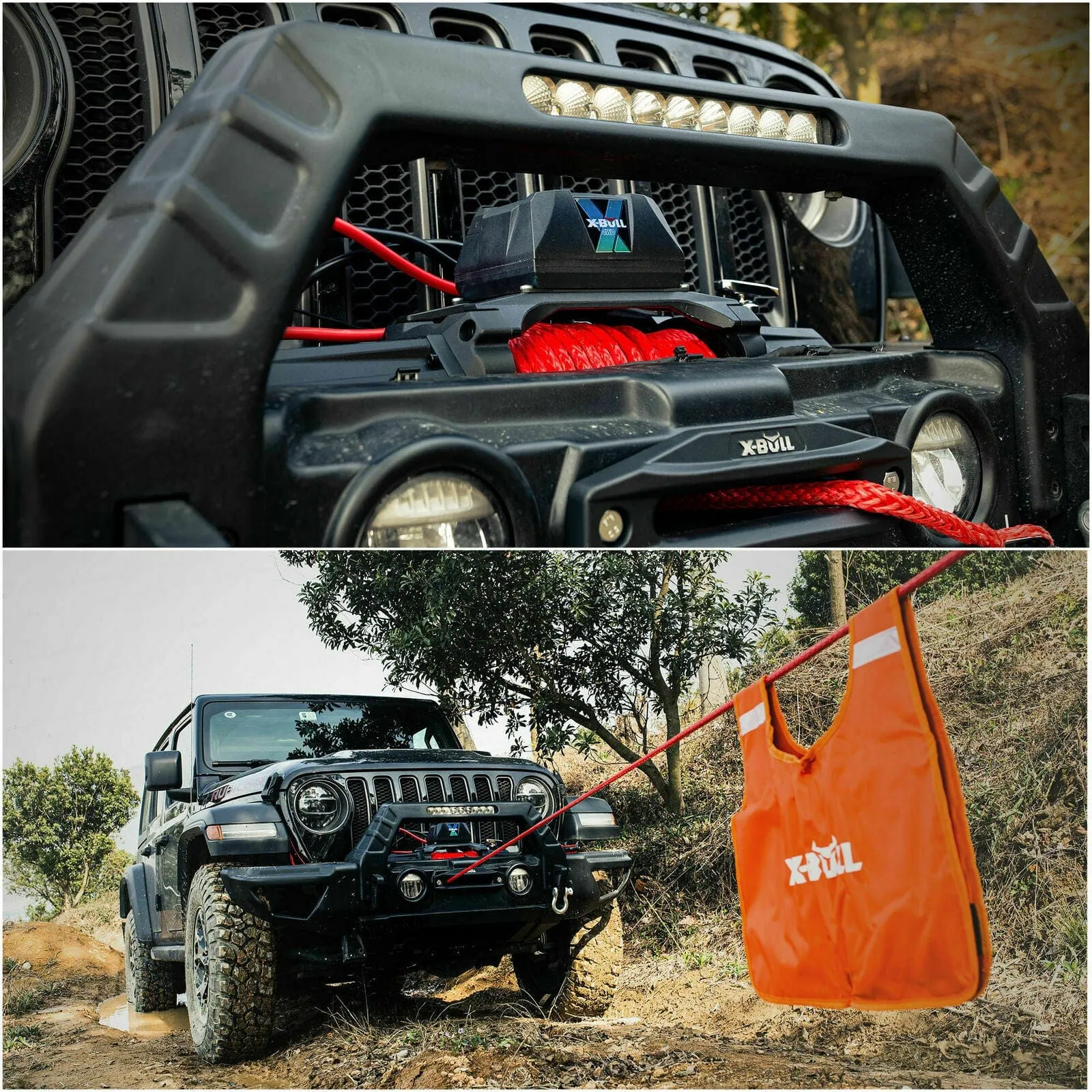 X-BULL 4X4 Electric Winch 12V Synthetic Rope Wireless 14500LB Remote 4X4 4WD Boat