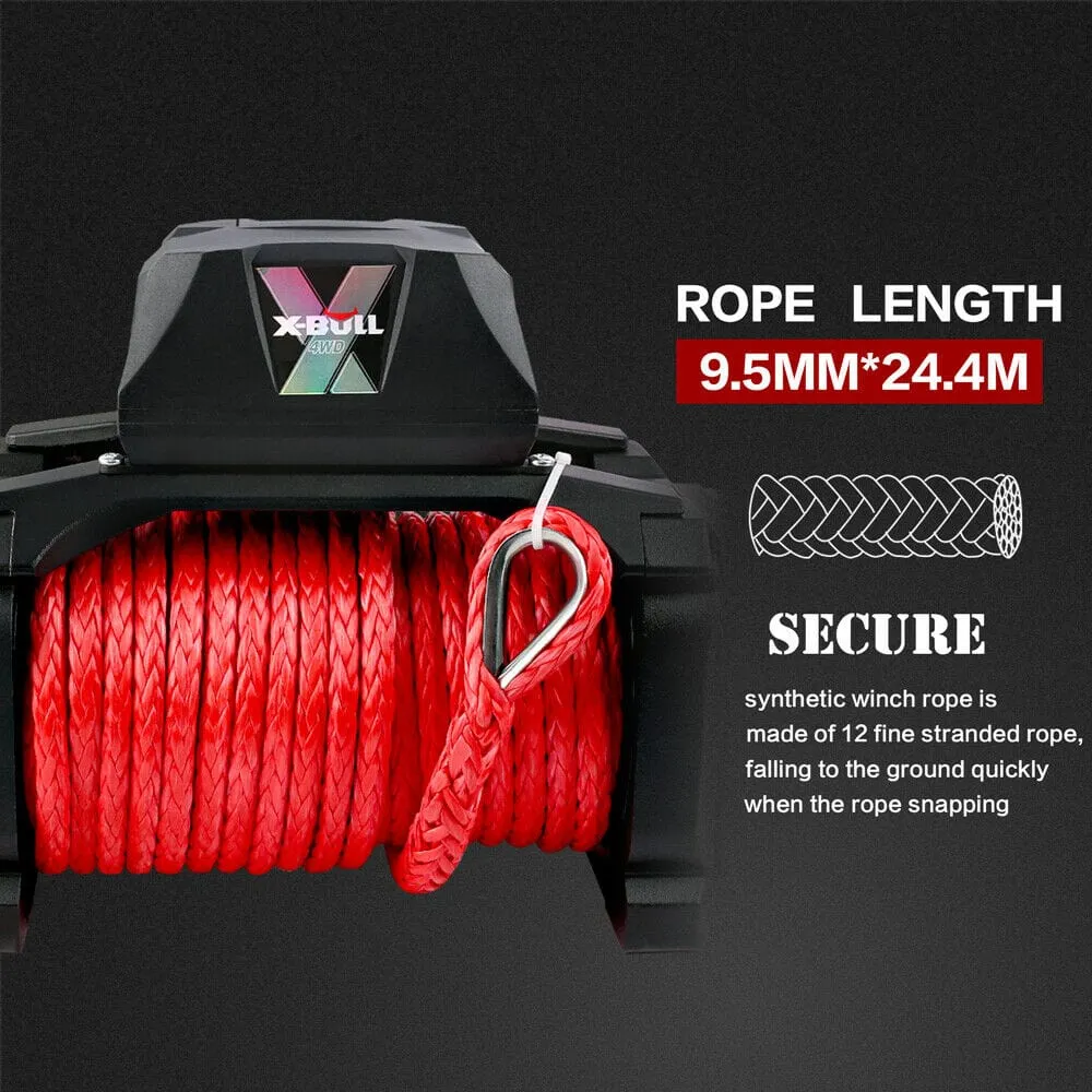 X-BULL 4X4 Electric Winch 12V Synthetic Rope Wireless 14500LB Remote 4X4 4WD Boat
