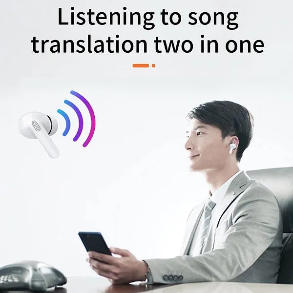 Y113 Smart Voice Translator Wireless Earbuds Black-FF4O