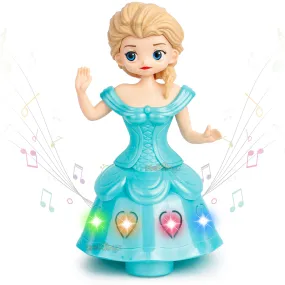 Zest 4 Toyz Musical Toys for Kids Dancing Doll Princess 360 Rotating Light & Sound Toy Bump and Go Action for 1 Year Old Baby Boys & Girls (Pack of 1) Random Colors