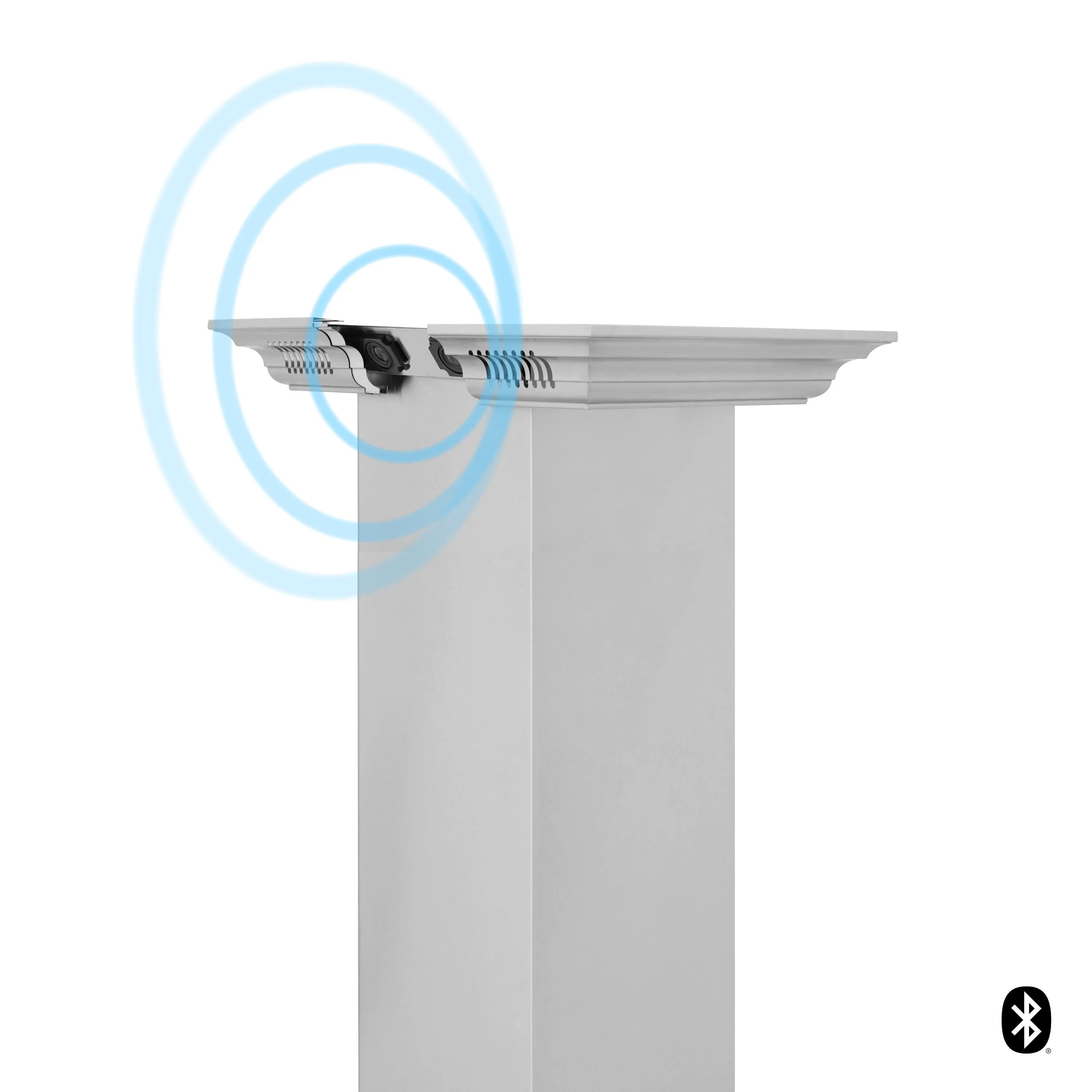 ZLINE Professional Island Mount Range Hood in Stainless Steel with Built-in CrownSound® Bluetooth Speakers (597iCRN-BT)